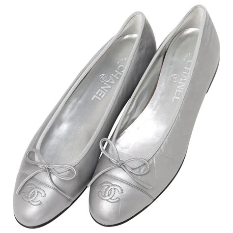 chanel silver ballet flats|vintage Chanel ballet flats.